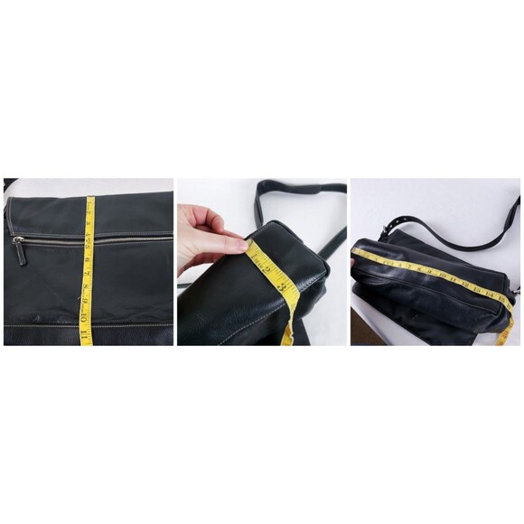 Osgoode Marley Slouchy Messenger Bag Leather Crossbody Black Timeless Minimalist - Picture 11 of 12